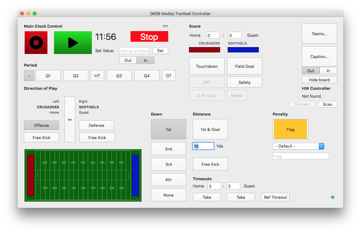 MSB Screenshot: Football Scoreboard Controller