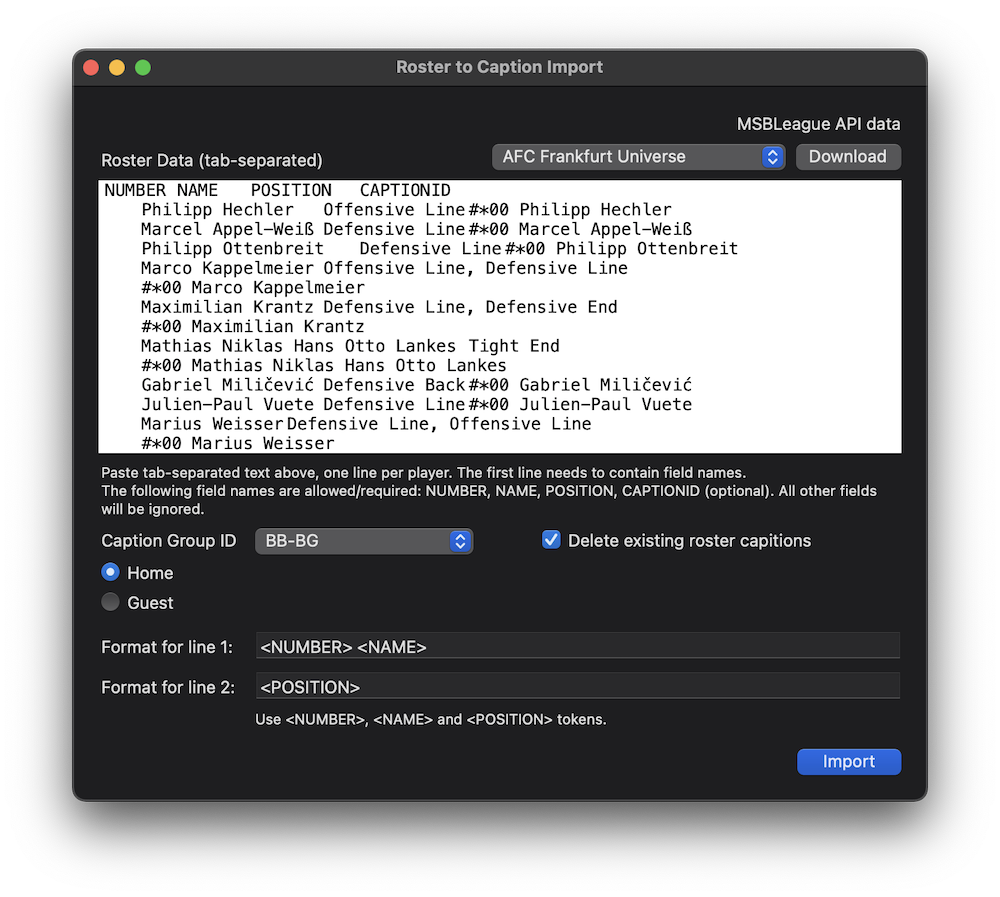 Image MSB Media Controller – Roster Import